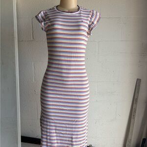Tommy Hilfiger Rainbow Stripe Midi Dress
